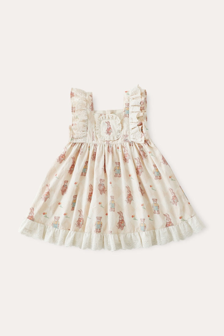 Bunny and Teddy Dress | Beige