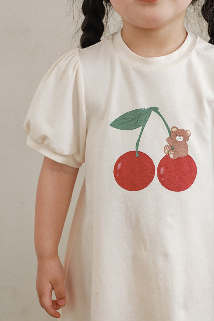 Cherry Bear T-shirt | Beige