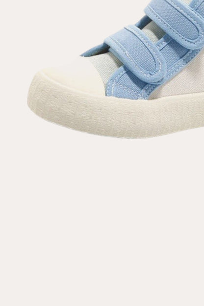 Patchwork Canvas High Sneakers | Blue