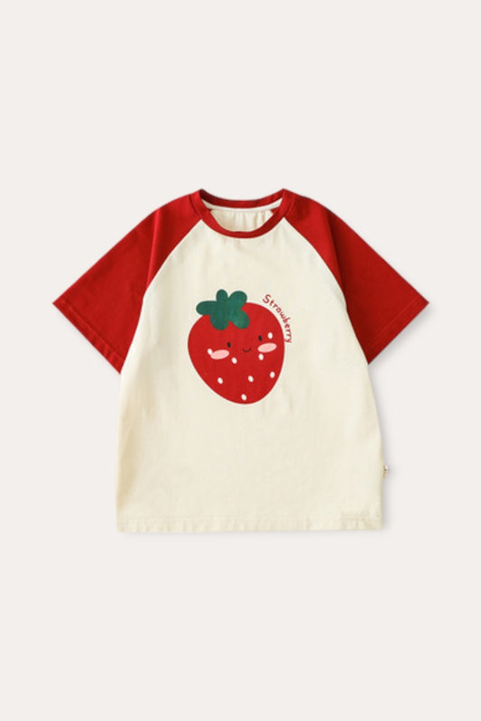 Strawberry T-shirt | Beige Red