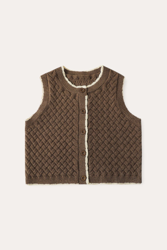 Argyle Sweater Vest | Brown
