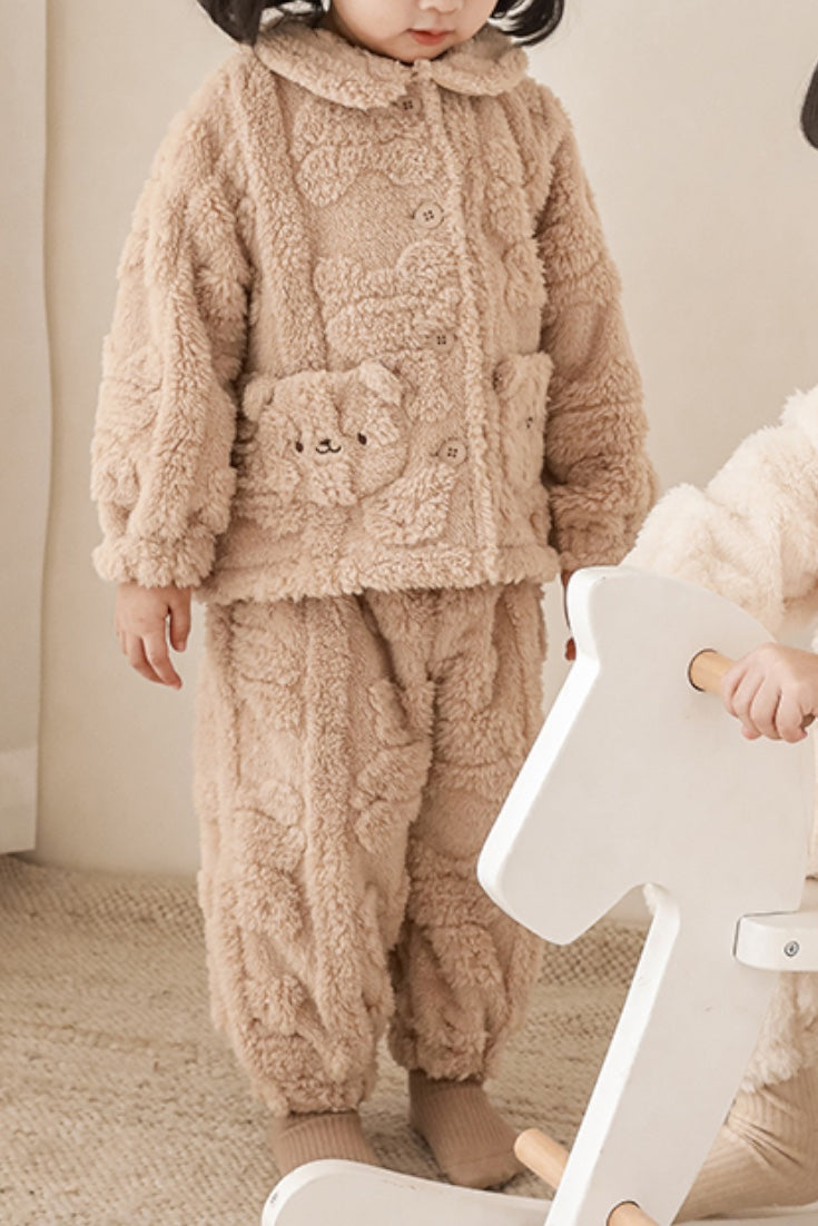 Cozy Bear Pajamas Set | Ochre