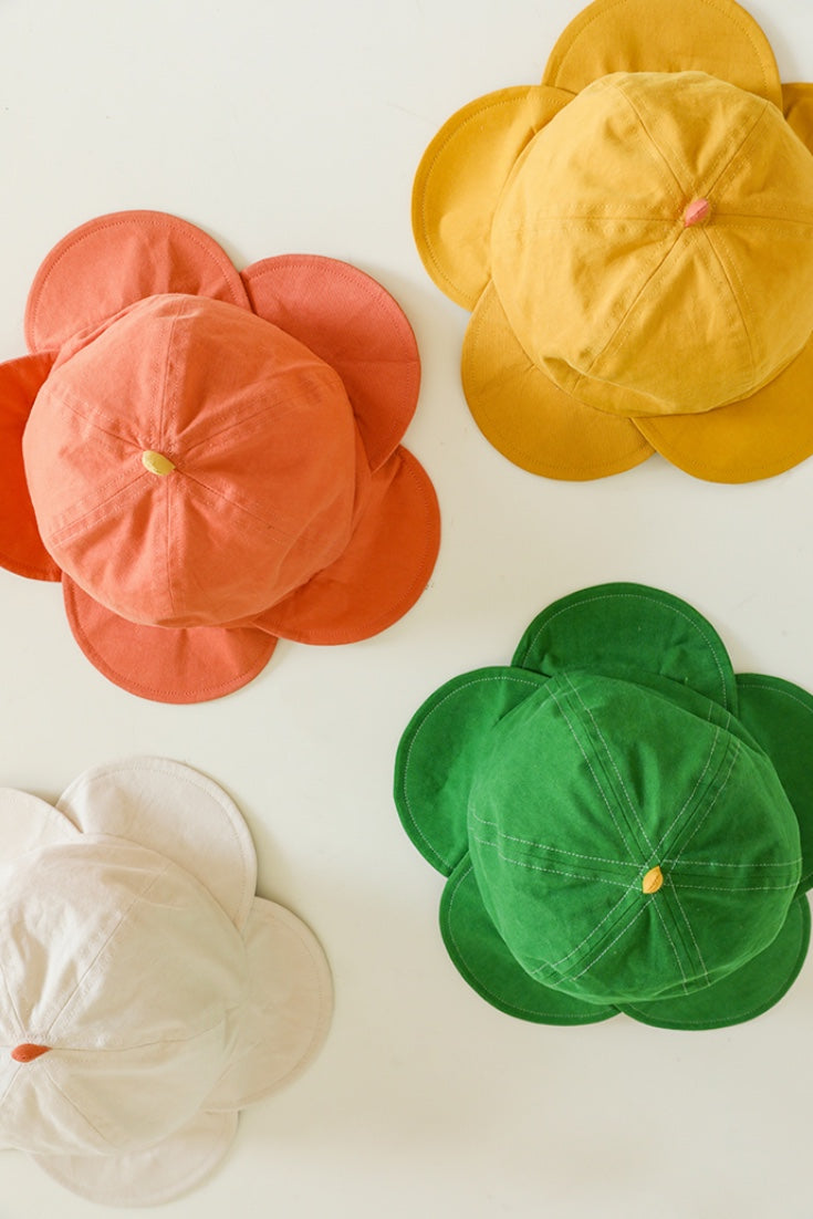 Flower Cotton Hats | Yellow