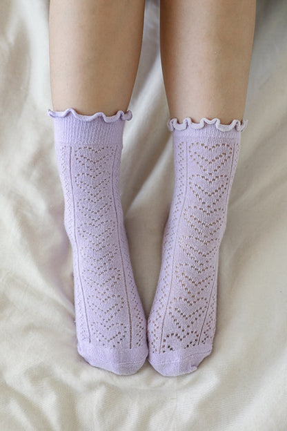 Lettuce Hem Ankle Socks | Purple