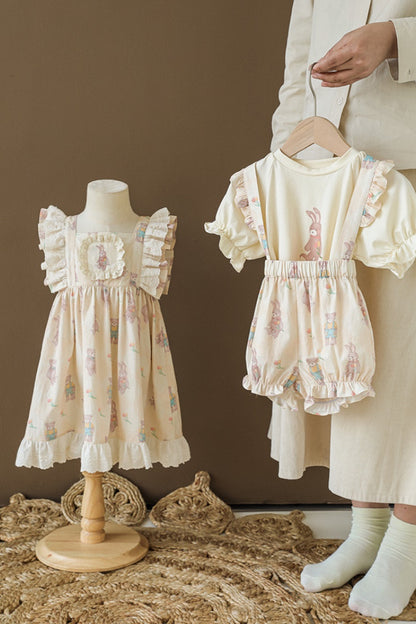 Bunny and Teddy Dress | Beige