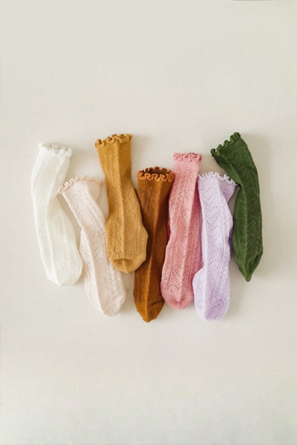 Lettuce Hem Ankle Socks | White