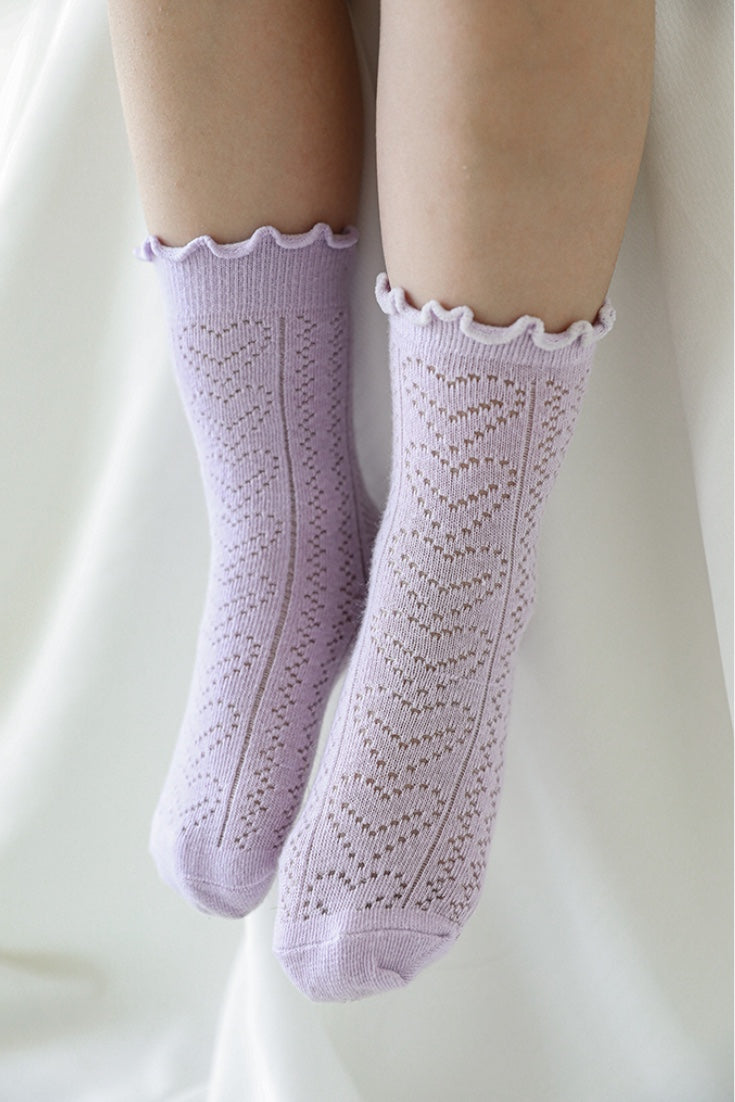 Lettuce Hem Ankle Socks | Purple