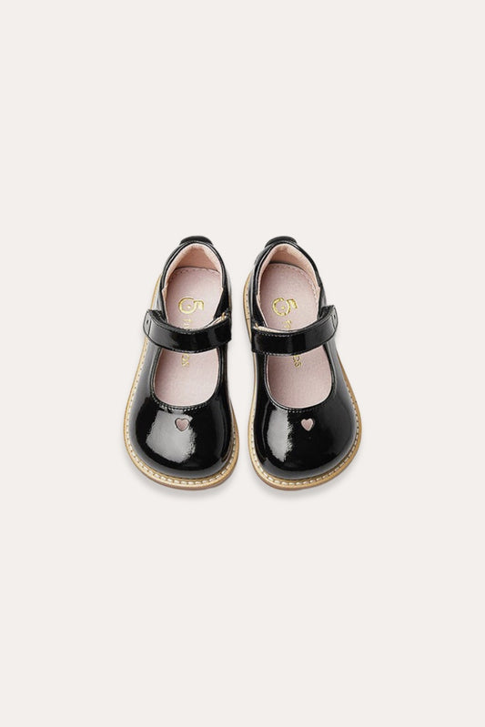 Minnie Heart Shoes | ‌Black Varnish