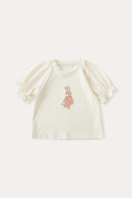 Bunny Tulip T-shirt | Beige