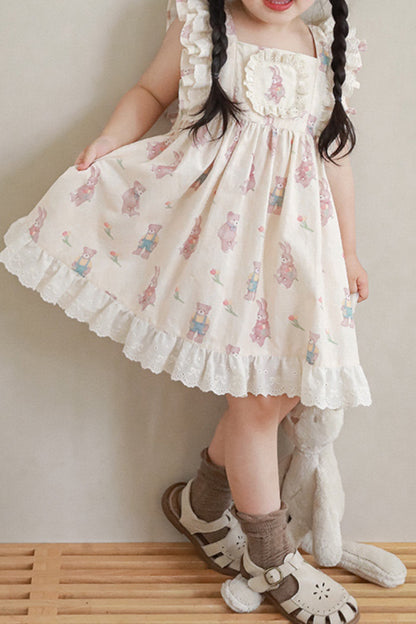 Bunny and Teddy Dress | Beige