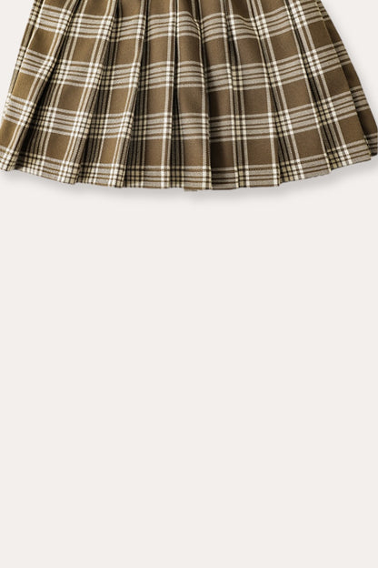 Lona Plaid Skirt | Brown