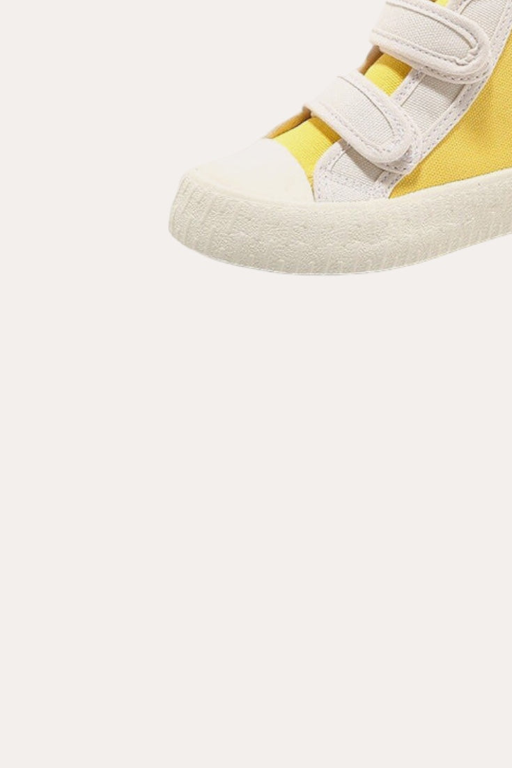 Patchwork Canvas High Sneakers | Yellow