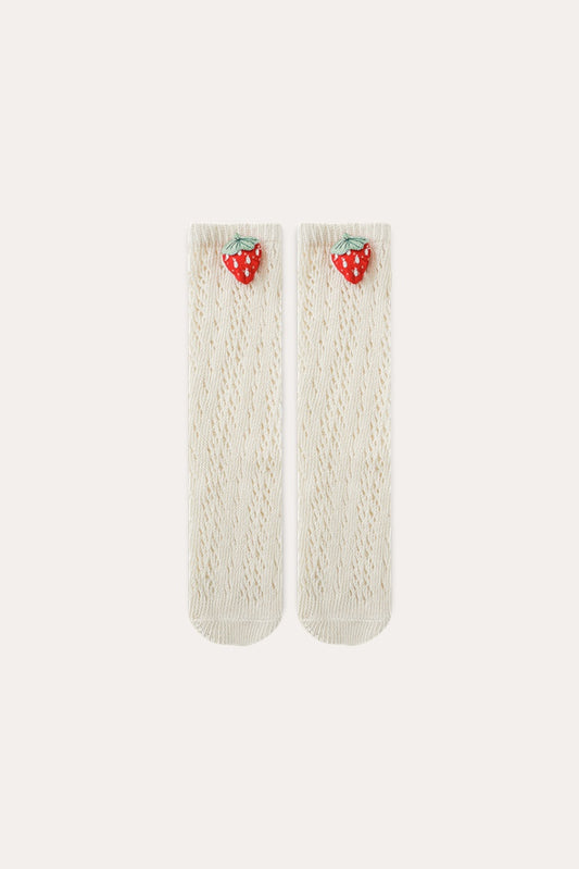 Strawberry Socks | Beige