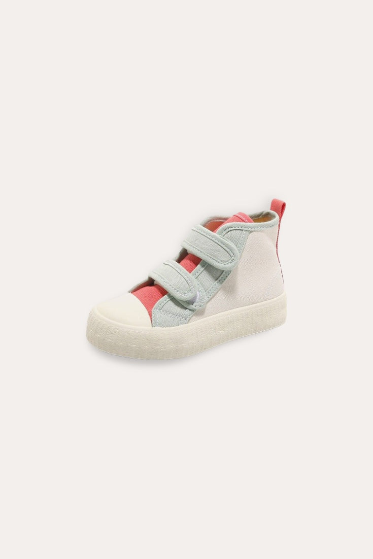 Patchwork Canvas High Sneakers | Rose