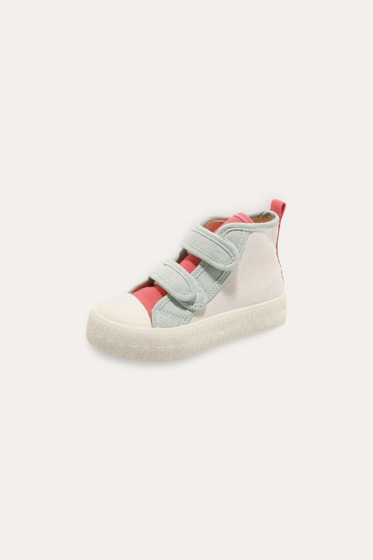 Patchwork Canvas High Sneakers | Rose