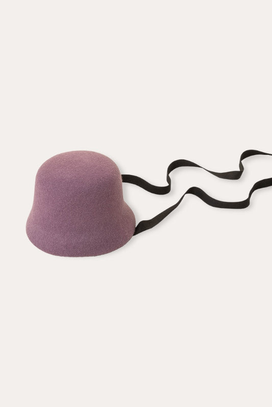 Lydia Merino Wool Felt Cloche Hat | Purple