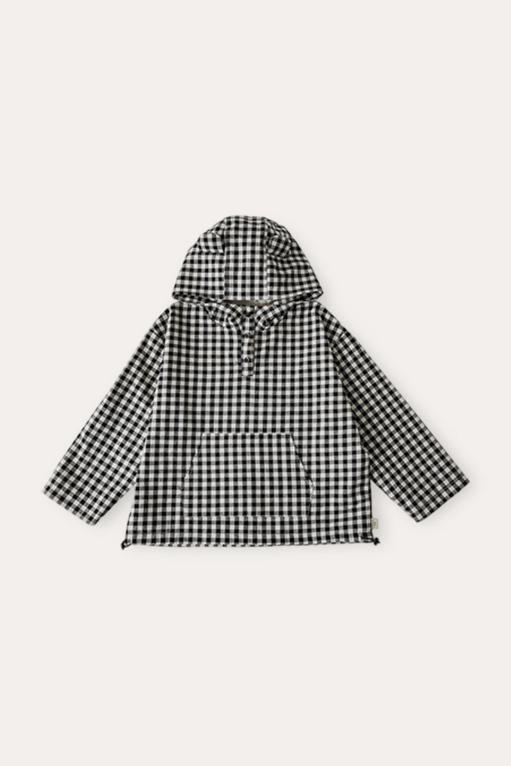 Bear Flip Checkered Hooded Jacket | Black 