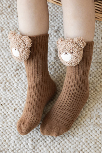 Teddy Bear Socks | Brown