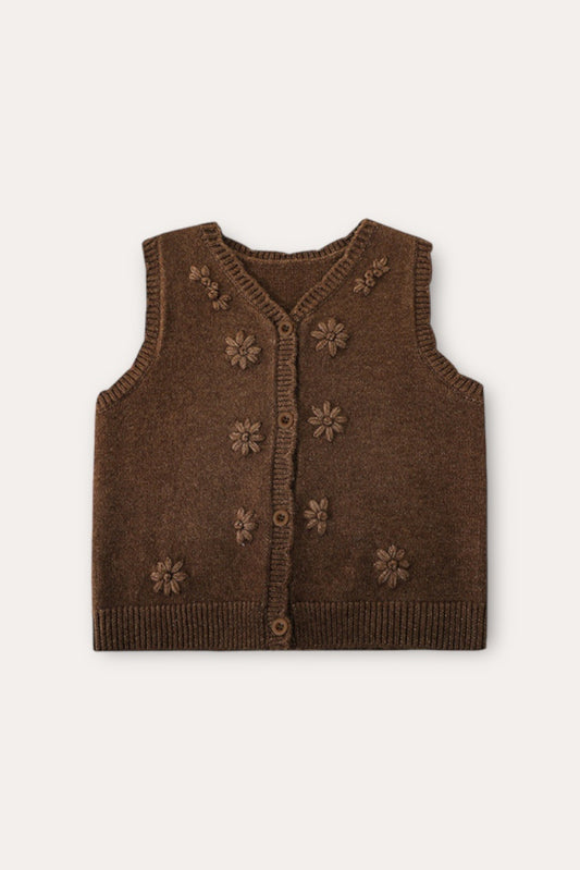 Faine Sweater Vest | Brown