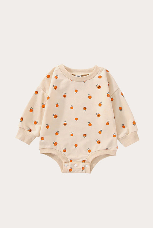 Halloween Baby Romper Long Sleeve | Lantern Print All-over