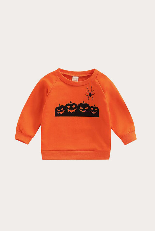 Halloween Sweatshirt | Pumpkin & Spider