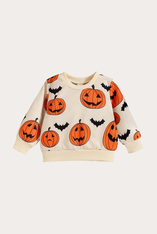 Halloween Sweatshirts | Pumpkin & Bat Pattern