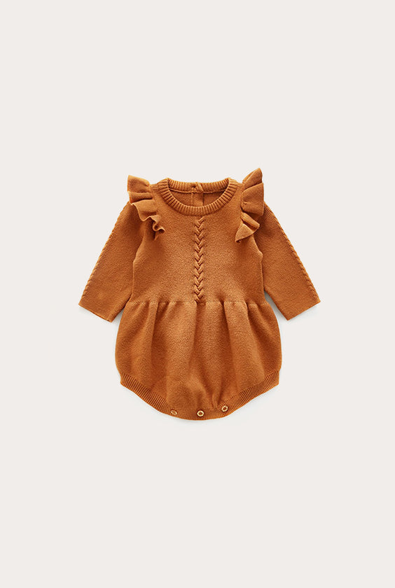 Knitted Romper | Brown