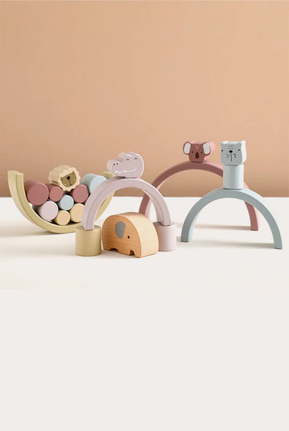 Wooden Building Balance Toys | Elephant Balance