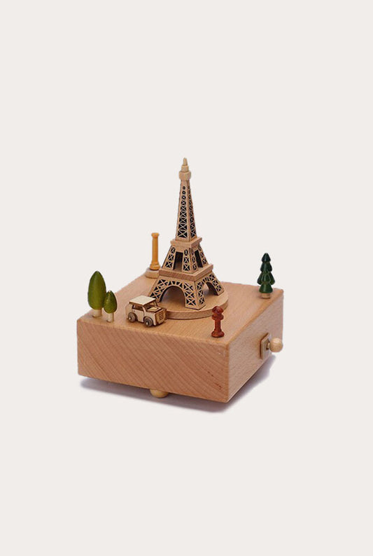 Wooden Carousel Musical Box | Eiffel Tower