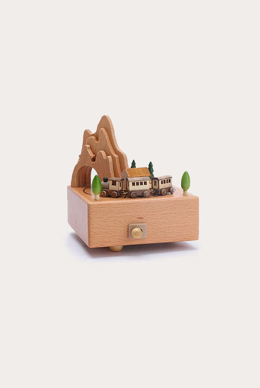 Wooden Carousel Musical Box | Train Shape