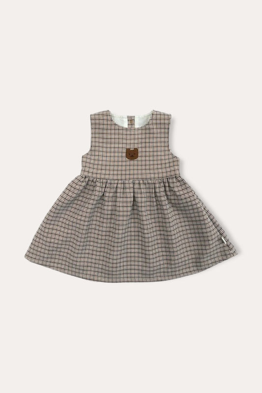 Teddy Bear Sleeveless Dress | Brown