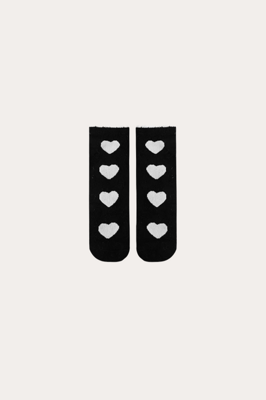 Heart Socks | Black White