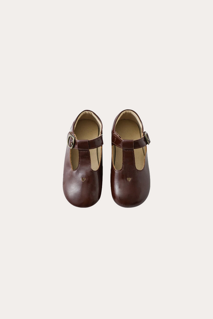 Casual Heart Leather Shoes | ‌ Coffee