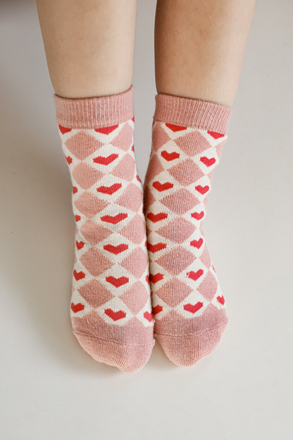 Heart Socks | Red Light Pink