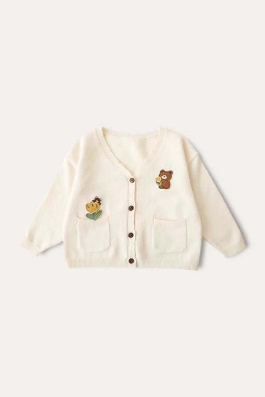 Bear & Tulips Sweater | Beige