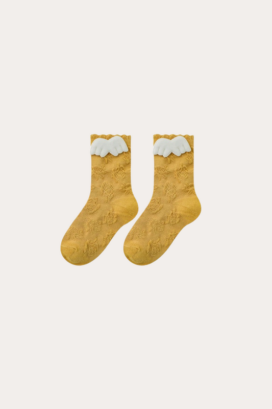 Three Dimensional Wings Socks | Yellow
