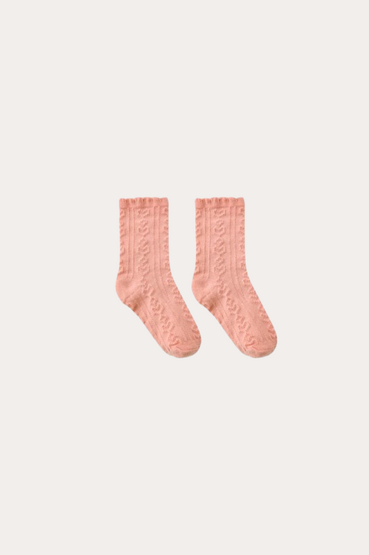 Heart Texture Ankle Socks | Pink