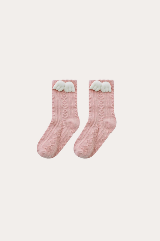 Three Dimensional Wings Socks | Pink