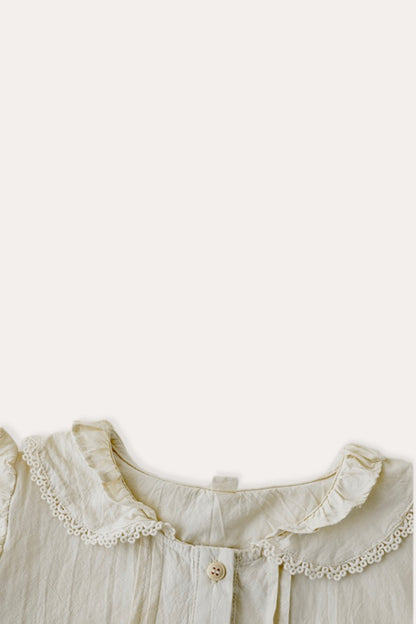 Cotton Top With Lace | Beige