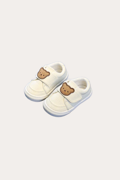 Bear Embroidered Shoes | Beige