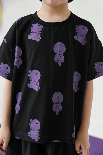 Dinosaur T-shirt | Black Purple