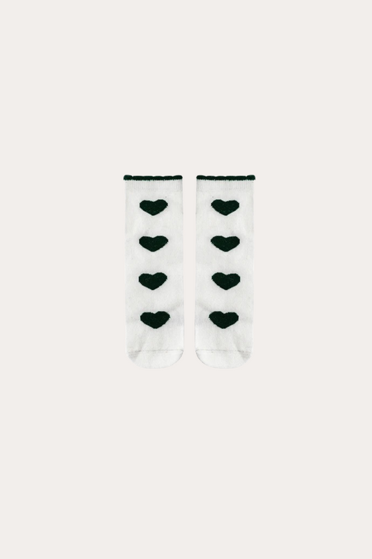 Heart Socks | Dark Green