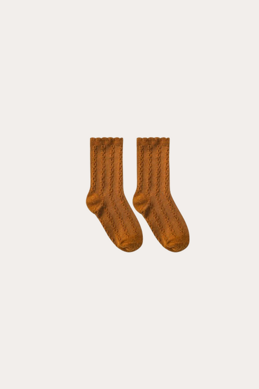 Texture Ankle Socks | Brown