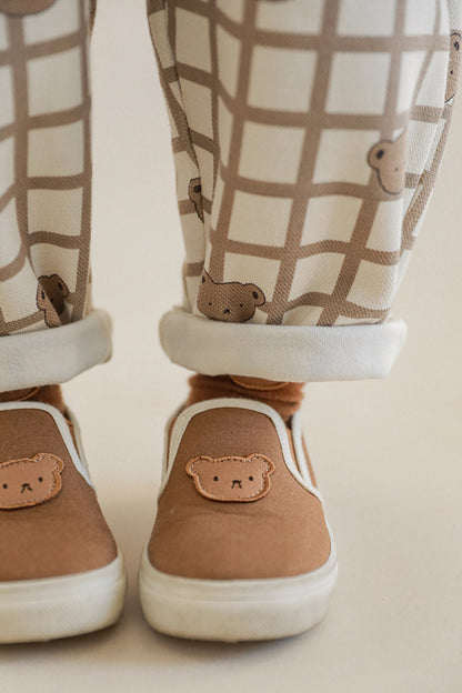 Bear Embroidered Shoes | Brown