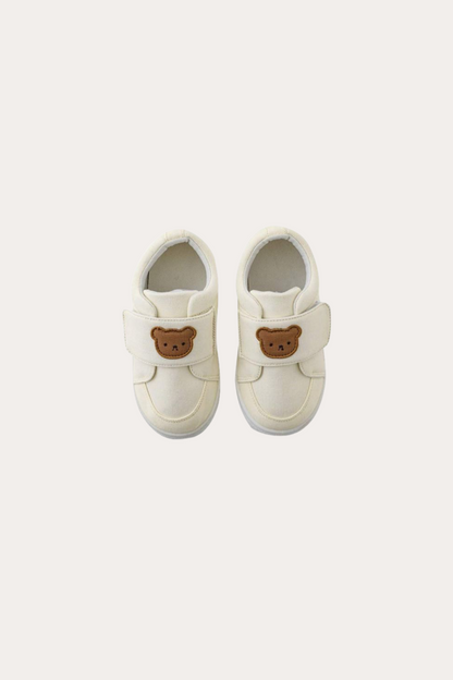 Bear Embroidered Shoes | Beige