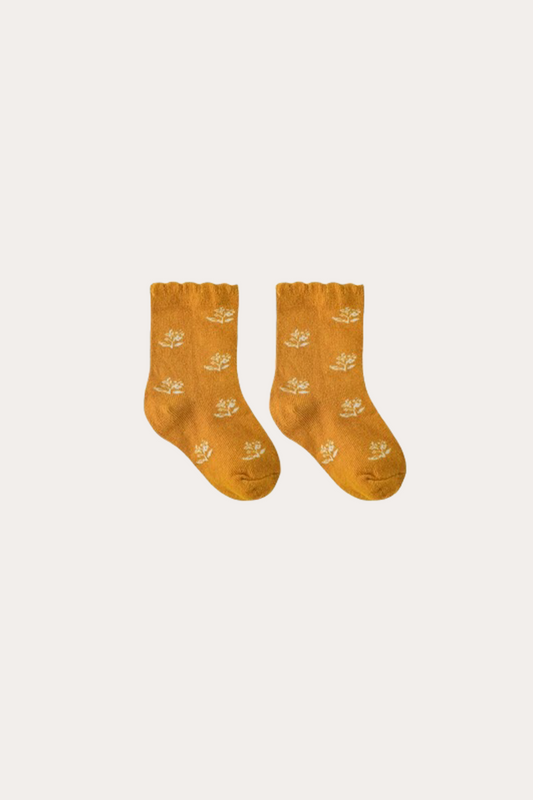 Flower Socks | Brown