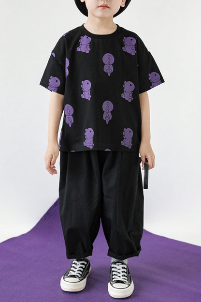 Dinosaur T-shirt | Black Purple