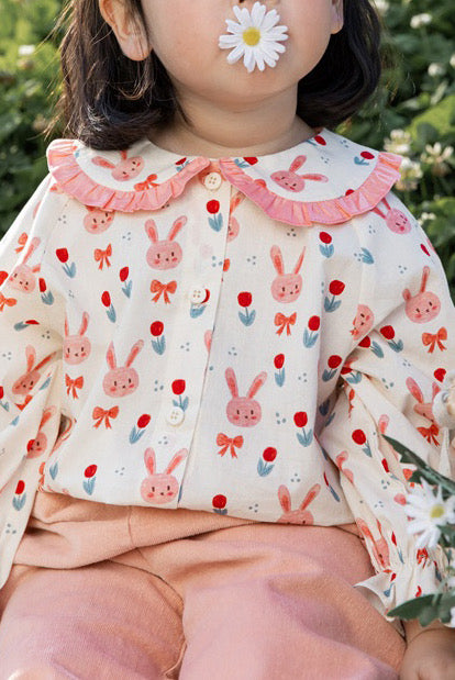 Bunny Flower Shirt | Roze