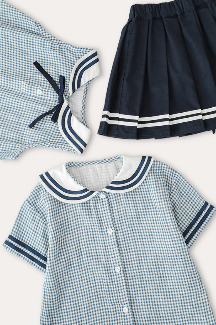 Pleated Mini Skirts | Navy