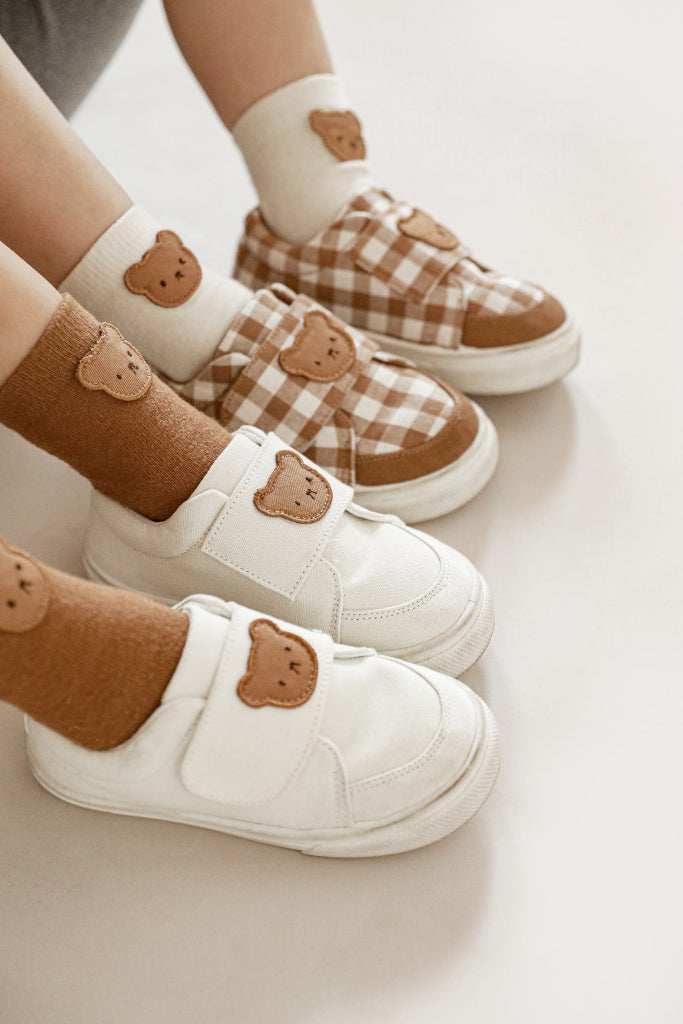 Bear Embroidered Shoes | Beige